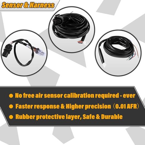 مقياس نسبة الهواء/الوقود UEGO واسع النطاق من سلسلة X 52 مم (2-1/16 بوصة) مع مستشعر LSU 4.9، مقياس تحكم رقمي AFR مطور، مجموعة مستشعر التحكم O2 عريض النطاق | 0-5 فولت وإخراج RS232، استبدال # 30-0300 in Kuwait