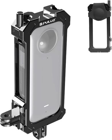 Puluz Aluminum Alloy Frame Cage Rig Housing for Insta360 X3, Protective Case for Insta 360 X3 with Expand Cold Shoe Base & Tripod Adapter in Saudi Arabia
