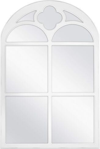 MCS Crested Arch Windowpane Wall Mirror, Gray in Saudi Arabia