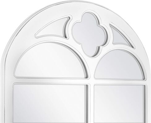 MCS Crested Arch Windowpane Wall Mirror, Gray in Saudi Arabia