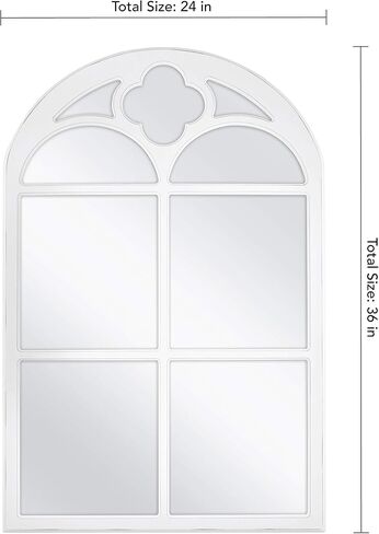 MCS Crested Arch Windowpane Wall Mirror, Gray in Saudi Arabia