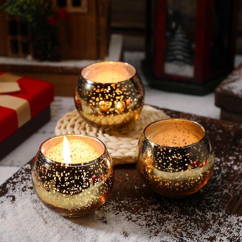 Zhehao 48 Pcs Gold Votive Candle Holders, Mercury Glass Candle Holder, Round Gold Tealight Candle Holder, Gold Centerpiece for Table, Wedding, Birthday, Anniversary, Parties, and Holiday Decorations in Saudi Arabia