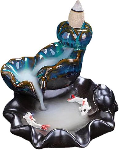 شلال ارتجاعي مبخرة حامل السيراميك النمط الصيني ديكور المنزل ارتداد المخاريط مبخرة المقهى حلية in Kuwait