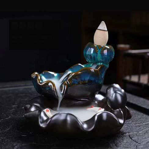 شلال ارتجاعي مبخرة حامل السيراميك النمط الصيني ديكور المنزل ارتداد المخاريط مبخرة المقهى حلية in Kuwait