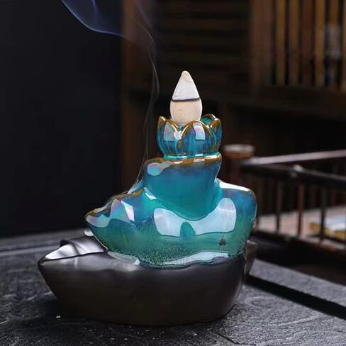 شلال ارتجاعي مبخرة حامل السيراميك النمط الصيني ديكور المنزل ارتداد المخاريط مبخرة المقهى حلية in Kuwait