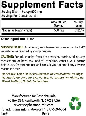 Best Naturals Niacinamide (Vitamin B3) Pure Powder 8 OZ in Saudi Arabia