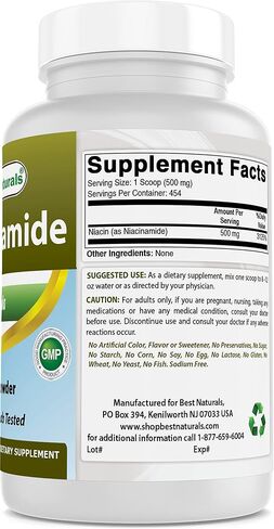 Best Naturals Niacinamide (Vitamin B3) Pure Powder 8 OZ in Saudi Arabia
