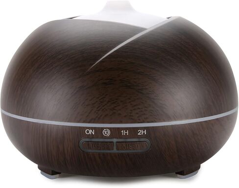 موزع روائح الزيوت العطرية معدني 100 مل مؤقت بالموجات فوق الصوتية وأضواء ليلية ووظيفة الإيقاف التلقائي ومرطب للعلاج العطري لغرفة النوم والمنزل in Kuwait