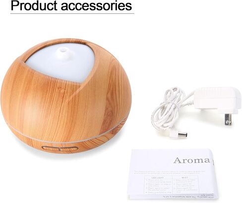 موزع روائح الزيوت العطرية معدني 100 مل مؤقت بالموجات فوق الصوتية وأضواء ليلية ووظيفة الإيقاف التلقائي ومرطب للعلاج العطري لغرفة النوم والمنزل in Kuwait