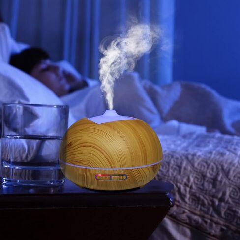 موزع روائح الزيوت العطرية معدني 100 مل مؤقت بالموجات فوق الصوتية وأضواء ليلية ووظيفة الإيقاف التلقائي ومرطب للعلاج العطري لغرفة النوم والمنزل in Kuwait