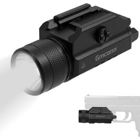 Gmconn 1250 لومن Picatinny السكك الحديدية شنت مسدس ضوء LED ستروب التكتيكية مصباح يدوي لPicatinny MIL-STD-1913 وغلوك مع بطارية مدمجة قابلة للشحن in Kuwait