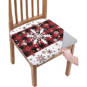 Savannan Dining Room Chair Seat Covers, Retro Paisley Flower Print Medieval European Victorian Royal Pattern Removable Stretch Chair Seat Cushion Slipcovers Protector for Holiday Party, Set of 6