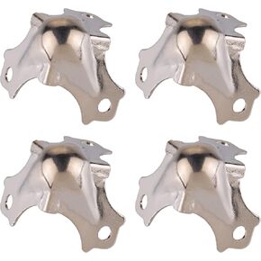 Medium Brass Plated Trunk Corner Protector | Pack of 4 | Furniture Corner Guard Hardware for Small Trunk, Jewelry Box, Musical Speaker | UA-35-THPB