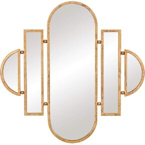 Patton Wall Decor 30x31 Antique Gold Geometric Oval Vanity Wall Mirror in Kuwait