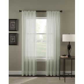 Curtainworks Trinity Crinkle Voile Sheer Curtain Panel, 51 by 63", Oyster in Kuwait