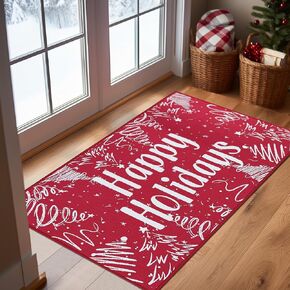 Vangao Snowflake Christmas Runner Rug 2x6 Red Hallway Runner Kitchen Living Room Rug Xmas Non-Slipping Washable Rug Moroccan Alfombra Holiday Decor Geometric Soft Carpet for Bathroom Bedroom Laundry