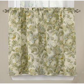 ستائر الجيب من Waverly Tie Spring Bling-Rod للمطبخ والحمام ، لوحة مزدوجة ، 52" x 36" ، البلاتين in Kuwait