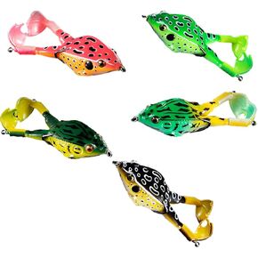 طُعم ضفدع مياه علوية من 5 قطع من لينابي، مجموعة طُعم الصيد الناعم مع صندوق معالجة لرأس ثعبان الباس وكلب المسكي in Kuwait