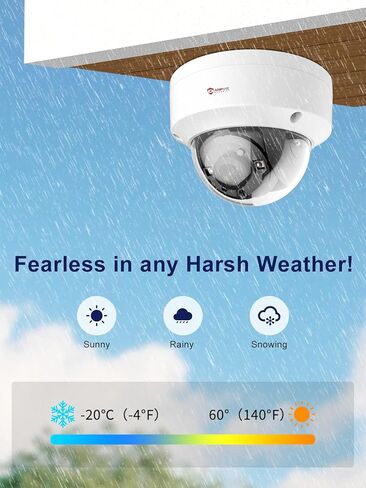 كاميرا أمان Anpviz 3K TVI Dome مع رؤية ليلية 100 قدم، كاميرا تناظرية CCTV Coax، عدسة 4 في 1 TVI/CVI/AHD/CVBS 2.8 مم، تنبيهات البريد الإلكتروني، IP67 مقاومة للماء للخارج، متوافقة فقط مع 3K DVR in Kuwait