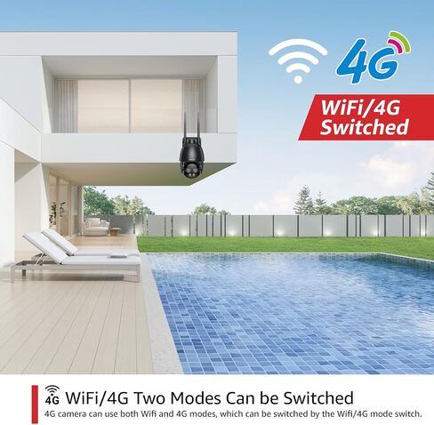 كاميرا مراقبة BOAVISION 2K مزدوجة العدسات خارجية WiFi/4G، كاميرا مراقبة منزلية 360 درجة PTZ مع تتبع التكبير التلقائي، اكتشاف الإنسان، تكبير 10X، رؤية ليلية ملونة، كاميرا IP لاسلكية in Saudi Arabia