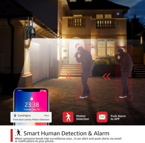 كاميرا مراقبة BOAVISION 2K مزدوجة العدسات خارجية WiFi/4G، كاميرا مراقبة منزلية 360 درجة PTZ مع تتبع التكبير التلقائي، اكتشاف الإنسان، تكبير 10X، رؤية ليلية ملونة، كاميرا IP لاسلكية in Saudi Arabia
