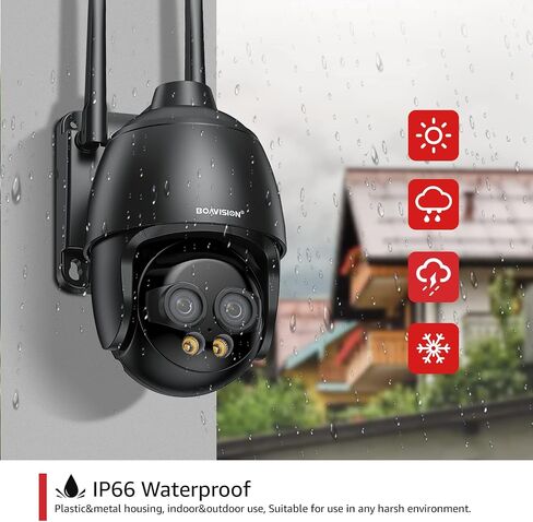 كاميرا مراقبة BOAVISION 2K مزدوجة العدسات خارجية WiFi/4G، كاميرا مراقبة منزلية 360 درجة PTZ مع تتبع التكبير التلقائي، اكتشاف الإنسان، تكبير 10X، رؤية ليلية ملونة، كاميرا IP لاسلكية in Saudi Arabia