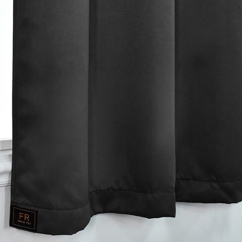 JADE POKE Inherent Flame Retardant Curtains for Living Room 2 Panels Blackout Drapes 108 Inch Length - Extra Long Grey Curtain for Nursery School, Grommet Eyelet Drapes for Hotel 52Wx108L in Kuwait