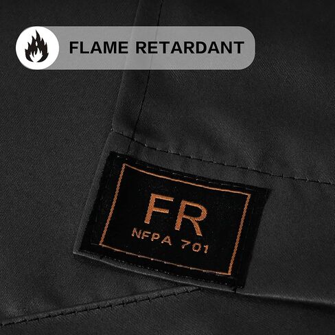 JADE POKE Inherent Flame Retardant Curtains for Living Room 2 Panels Blackout Drapes 108 Inch Length - Extra Long Grey Curtain for Nursery School, Grommet Eyelet Drapes for Hotel 52Wx108L in Kuwait