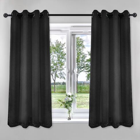 JADE POKE Inherent Flame Retardant Curtains for Living Room 2 Panels Blackout Drapes 108 Inch Length - Extra Long Grey Curtain for Nursery School, Grommet Eyelet Drapes for Hotel 52Wx108L in Kuwait