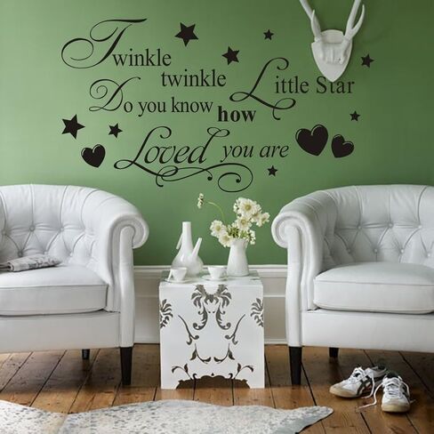 ملصق جداري من الفينيل مطبوع عليه عبارة "DoYou Know How Loved are يحمل اقتباسات مقولة بحروف فنية جدارية لغرفة الأطفال وغرفة الأطفال وغرفة النوم وتزيين غرفة المعيشة (أسود) in Kuwait