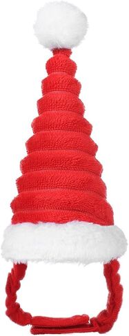 POPETPOP Guinea Pig Costume - Cat Santa Hat Pet Christmas Hat Santa Claus Cap Head Accessories for Rabbit Hamster Guinea Pig Rats Kitten and Small Animals in Saudi Arabia