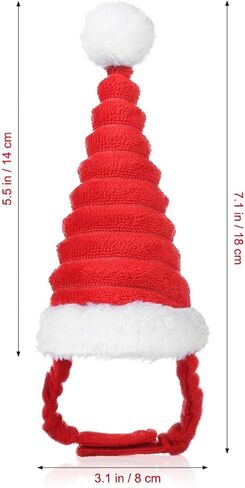 POPETPOP Guinea Pig Costume - Cat Santa Hat Pet Christmas Hat Santa Claus Cap Head Accessories for Rabbit Hamster Guinea Pig Rats Kitten and Small Animals in Saudi Arabia