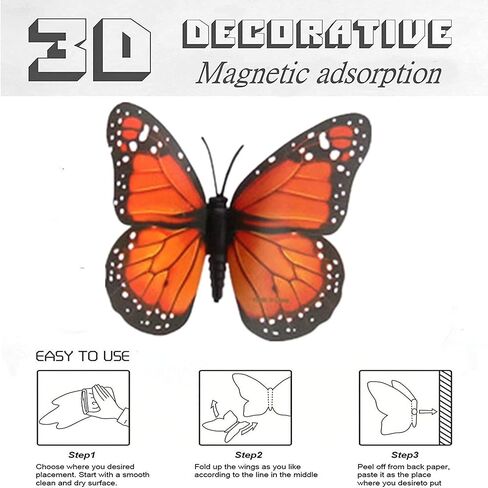 هدايا الفراشات للنساء الفراشات ملصقات جدارية على شكل فراشة العاهل ديكور المنزل فراشات زرقاء ثلاثية الأبعاد قابلة للإزالة لديكور غرفة الأطفال وغرفة النوم والحضانة in Saudi Arabia