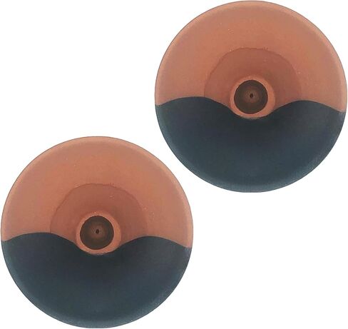 حامل طين بالو سانتو (طين أسود وأحمر) لحامل بالو سانتو صينية خشبية معطرة، مبخرة مستدقة، شمعة رماد، صائد رماد بسيط، طبيعي روحي قوي، قطعتان من الجودة الهندية الممتازة in Kuwait