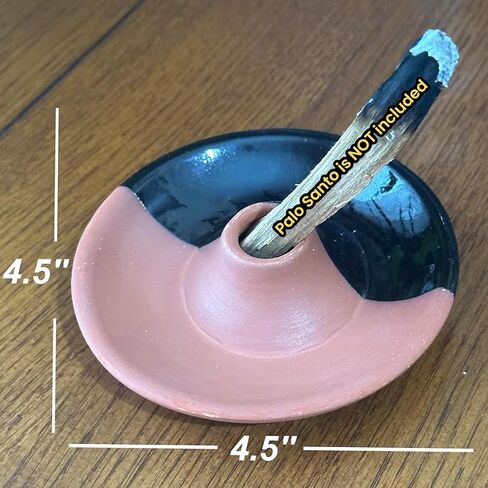 حامل طين بالو سانتو (طين أسود وأحمر) لحامل بالو سانتو صينية خشبية معطرة، مبخرة مستدقة، شمعة رماد، صائد رماد بسيط، طبيعي روحي قوي، قطعتان من الجودة الهندية الممتازة in Kuwait