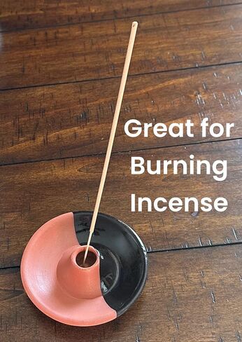 حامل طين بالو سانتو (طين أسود وأحمر) لحامل بالو سانتو صينية خشبية معطرة، مبخرة مستدقة، شمعة رماد، صائد رماد بسيط، طبيعي روحي قوي، قطعتان من الجودة الهندية الممتازة in Kuwait