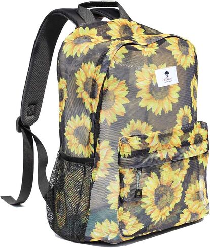 ESVAN Original Print Mesh Backpack Semi-Transparent Sackpack See Through Beach Bag Daypack Multi-Purpose Women Men Unisex in Kuwait
