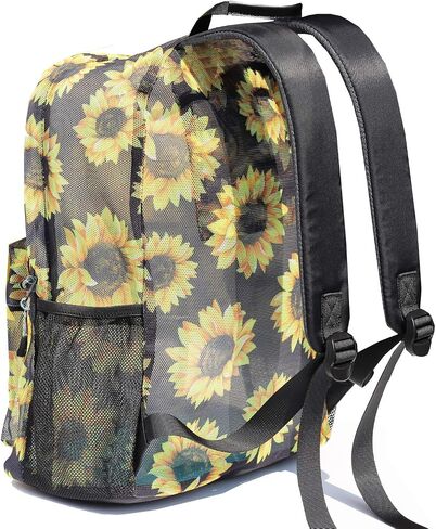 ESVAN Original Print Mesh Backpack Semi-Transparent Sackpack See Through Beach Bag Daypack Multi-Purpose Women Men Unisex in Kuwait