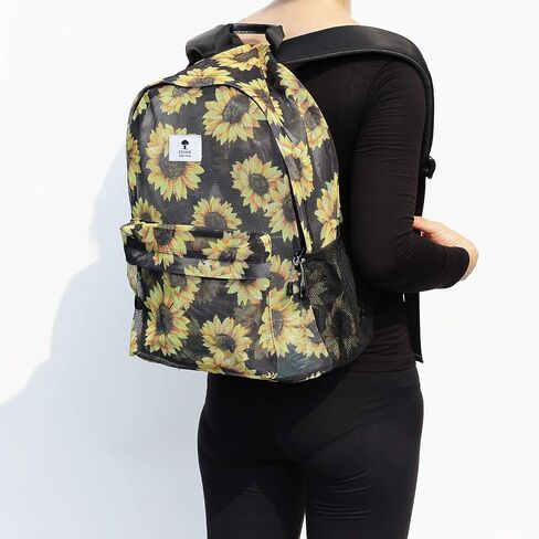 ESVAN Original Print Mesh Backpack Semi-Transparent Sackpack See Through Beach Bag Daypack Multi-Purpose Women Men Unisex in Kuwait
