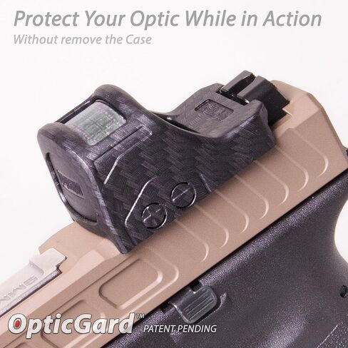 غطاء نطاق OpticGard متوافق مع Holosun 507C 407C يحمي بصرياتك أثناء العمل من الغلاف الضال والسقوط، يتضمن سهل التركيب غطاء عدسة قابل للفصل لحماية لون ألياف الكربون in Kuwait