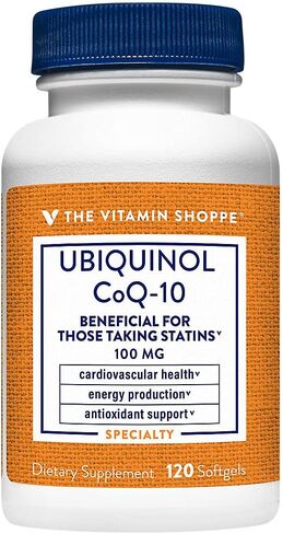 The Vitamin Shoppe Ubiquinol CoQ-10 100mg - Beneficial for Those Taking Statins – Supports Heart & Cellular Health and Healthy Energy Production, Essential Antioxidant – Once Daily (120 Softgels) in Kuwait