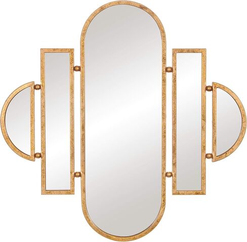 Patton Wall Decor 30x31 Antique Gold Geometric Oval Vanity Wall Mirror in Kuwait