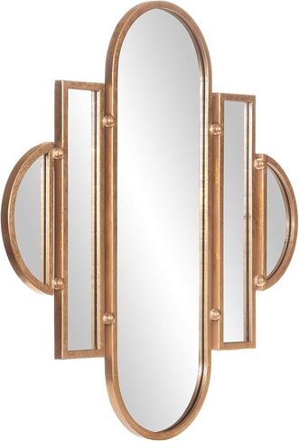 Patton Wall Decor 30x31 Antique Gold Geometric Oval Vanity Wall Mirror in Kuwait