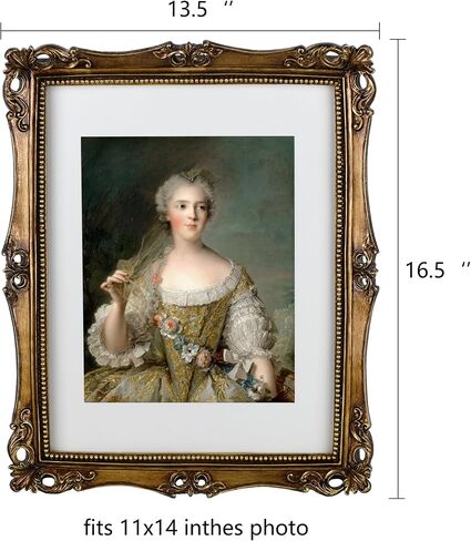 Funerom 11x14 Vintage Picture Frames with Glass Front, Ornate Frame, Antique Photo Frames for Tabletop or Wall Hanging Vintage Gold in Saudi Arabia