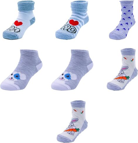 جوارب ALEX YVN للأطفال مصنوعة من القطن برسوم كارتونية، 7 عبوات in Kuwait
