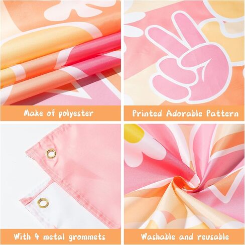 لافتة خلفية بنمط هيبي بوهو للبنات من بانتيد، لافتة بتصميم زهور الأقحوان، لافتة رائعة للتصوير الفوتوغرافي، ديكور حائط بطابع هيبي، لوازم تزيين حفلات اعياد الميلاد للبنات الصغيرات في عيد الميلاد الثاني in Kuwait