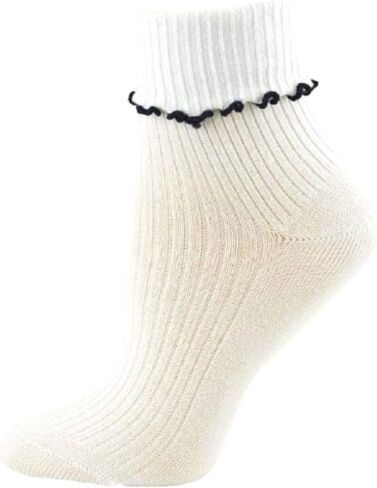 Sierra Socks Big Girl's Turn Cuff Lettuce Edge School Uniform Socks - Combed Cotton, Seamless Toe, Soft, & comfortable socks in Kuwait