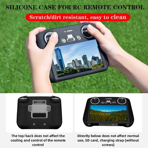 Screen Protector (3+1Pack) Compatible with DJI Mini 3/Mini 3 Pro,Mavic 3 RC Remote Controller, Tempered Glass Film Full Coverage and Soft Protective Silicone Case Cover Sleeve in Kuwait