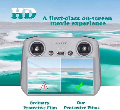 Screen Protector (3+1Pack) Compatible with DJI Mini 3/Mini 3 Pro,Mavic 3 RC Remote Controller, Tempered Glass Film Full Coverage and Soft Protective Silicone Case Cover Sleeve in Kuwait