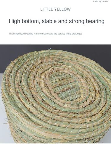 قلعة GYMT للحيوانات الأليفة بسقف من القش، كوخ عشبي منسوج يدويًا لخنازير غينيا والأرانب والحيوانات الصغيرة الأخرى - بارد في الصيف ودافئ في الشتاء (صغير) in Kuwait